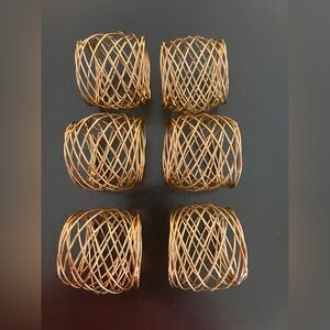 Set of 6 Gold Wire Napkin Rings